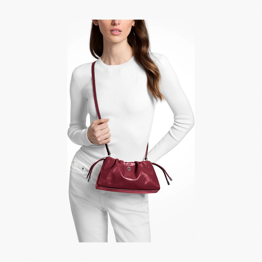 Michael Kors Matilda Small Cinched Crossbody Bag - MAROON