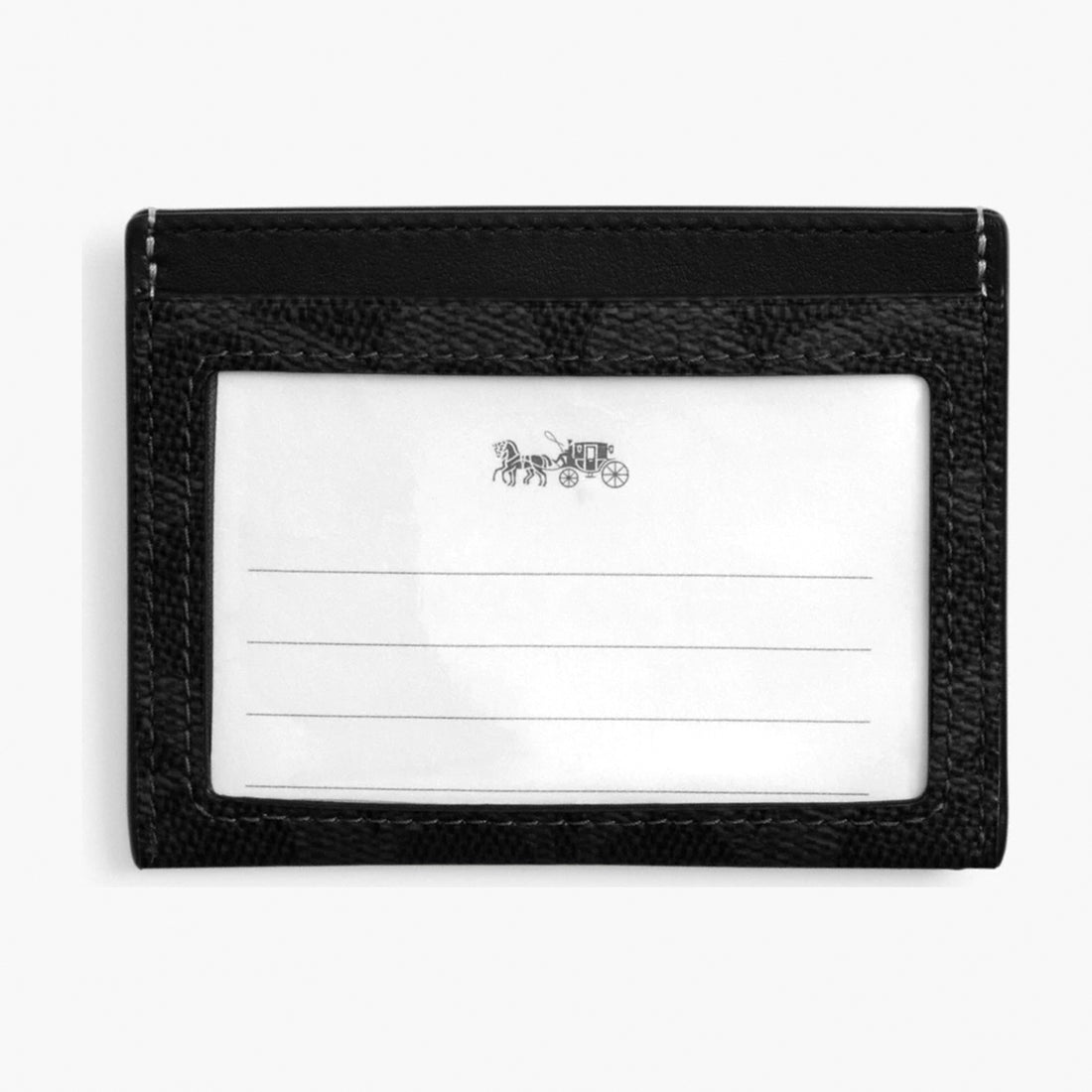 Coach Slim ID Card Case In Signature Canvas - Black Signature