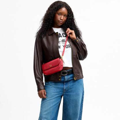 Coach Brook Flap Chain Bag With Charm Chain Strap - Brass/Poppy