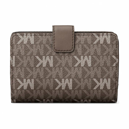 Michael Kors Jet Set Travel Medium Signature Logo Billfold Wallet - MUSHROOM