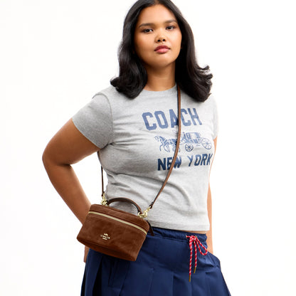Coach Rainer Crossbody Bag 18 With Quilting - Gold/Warm Brown