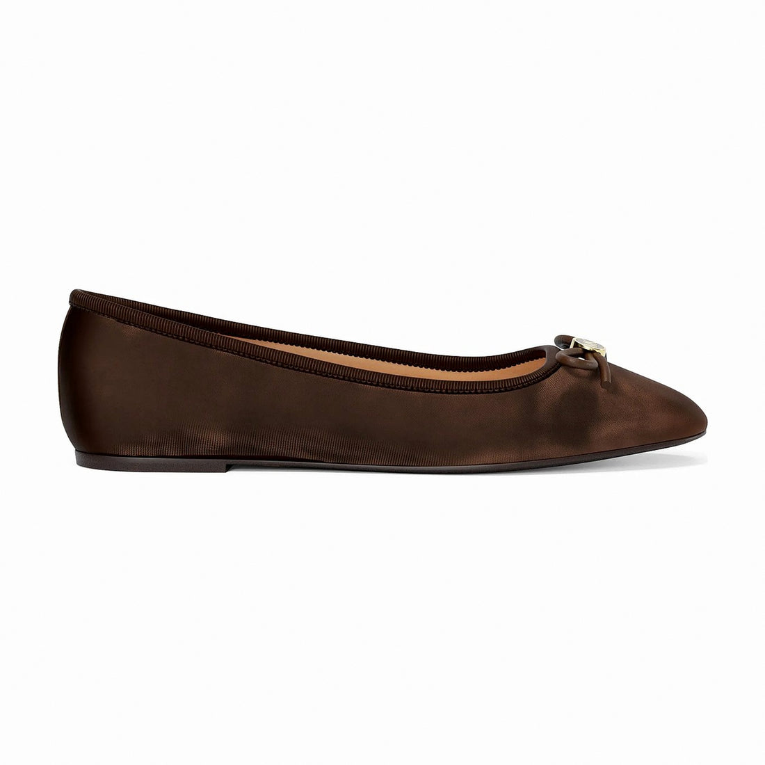 Michael Kors Savannah Logo Debossed Velvet Ballet Flat - NUTMEG