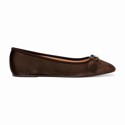 Michael Kors Savannah Logo Debossed Velvet Ballet Flat - NUTMEG