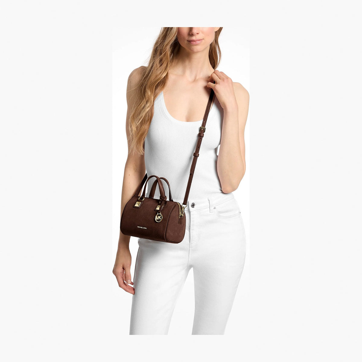 Michael Kors Grayson Small Duffel Crossbody Bag - NUTMEG