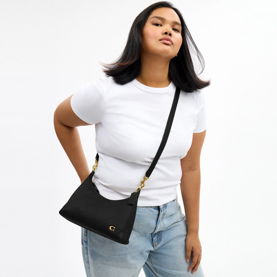 Coach Juliet Shoulder Bag 25 With Quilting - Brass/Black