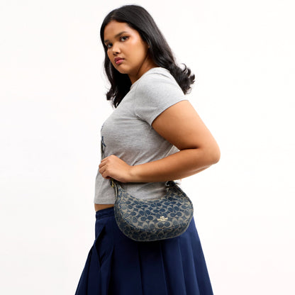 Coach Emily Shoulder Bag In Signature Regenerative Cotton Denim - Gold/Denim