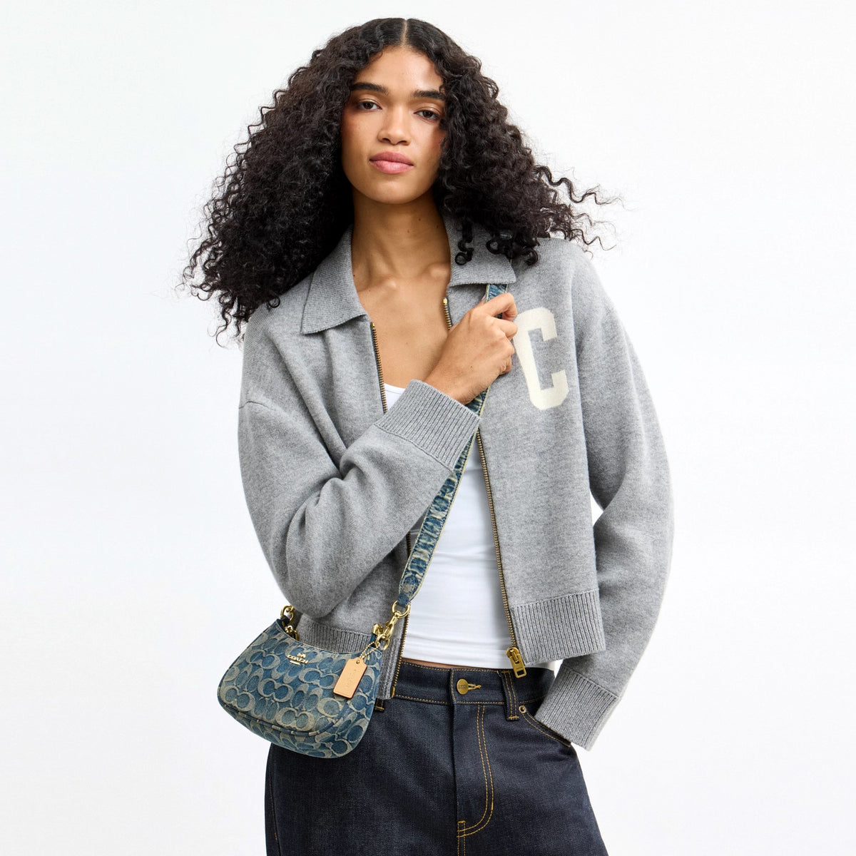 Coach Teri Mini Crossbody Bag In Signature Regenerative Cotton Denim - Gold/Denim