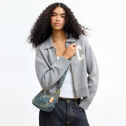 Coach Teri Mini Crossbody Bag In Signature Regenerative Cotton Denim - Gold/Denim