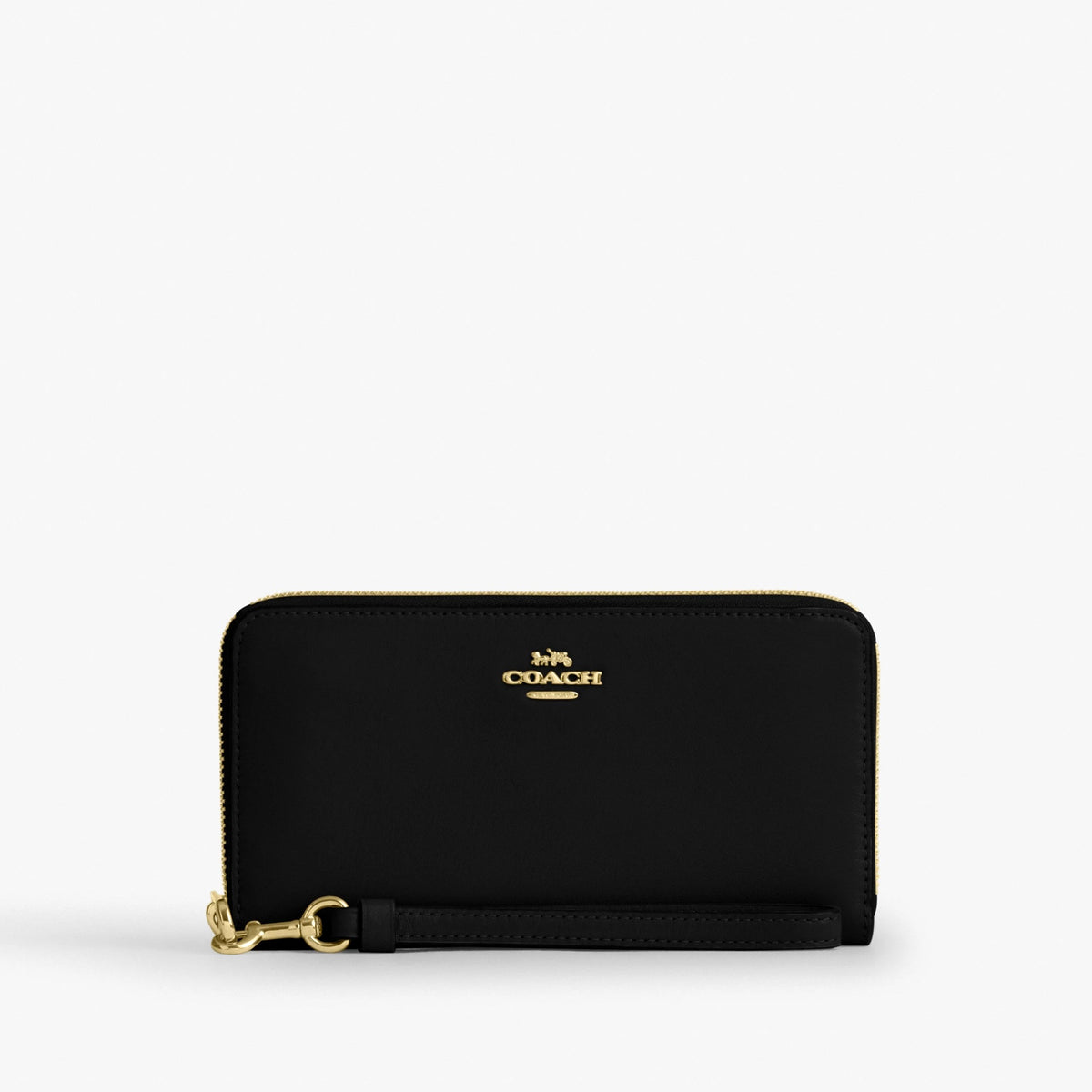 Coach Long Zip Around Wallet - Gold/Black