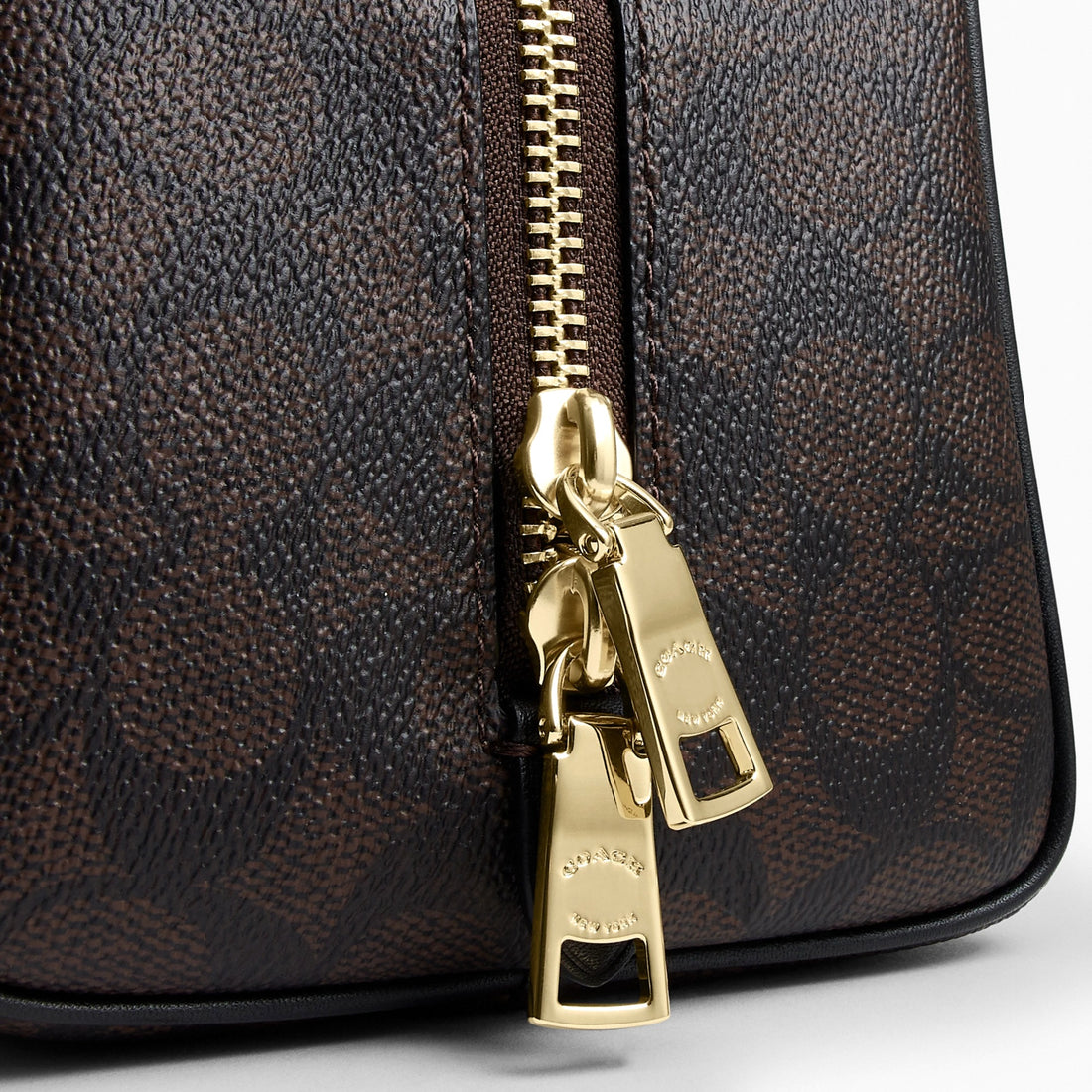 Coach Sydney Shoulder Bag In Signature Canvas - Gold/Walnut/Black