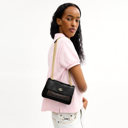 Coach Elodie Crossbody Bag 18 In Signature Canvas - Gold/Walnut/Black