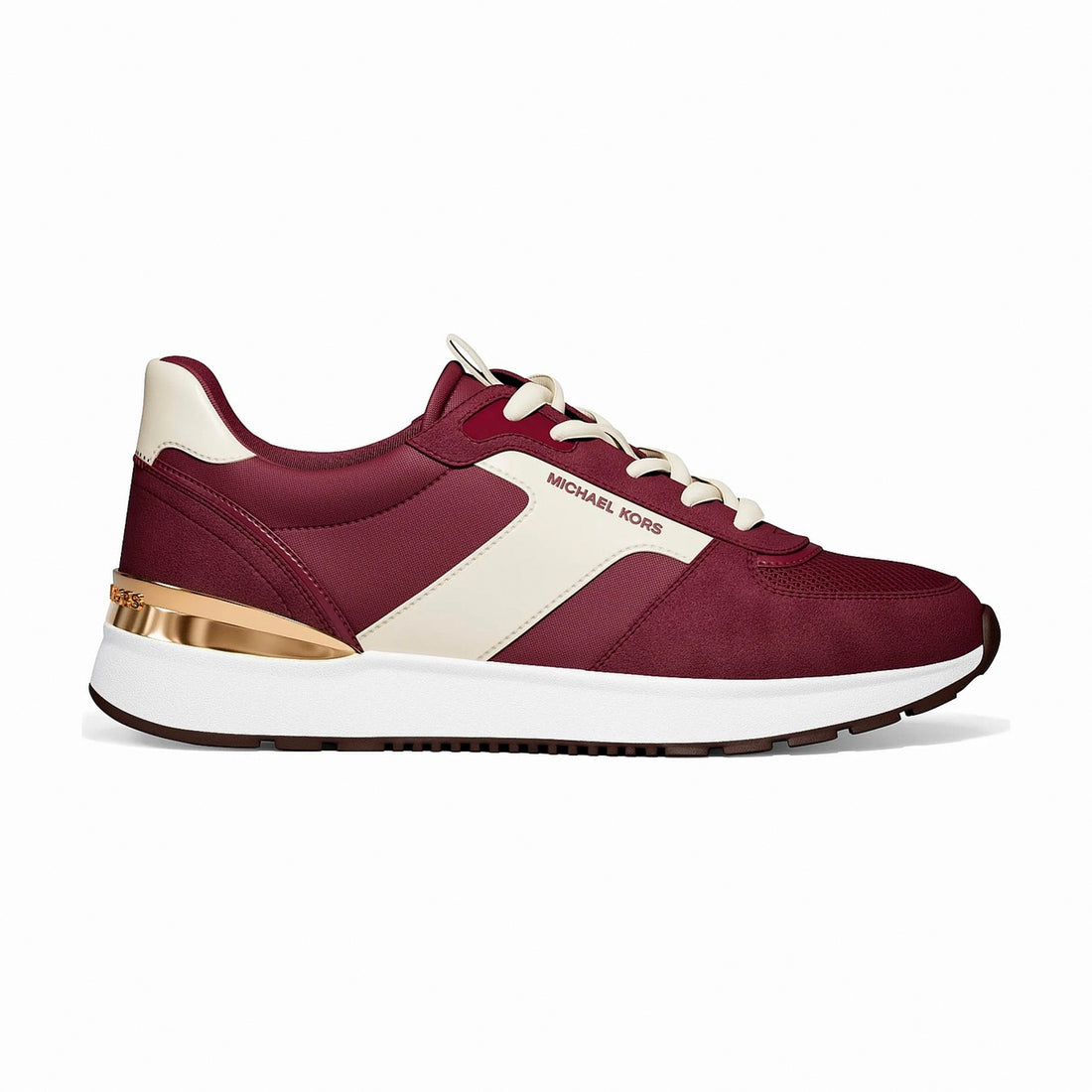 Michael Kors Remy Mixed-Media Trainer - MAROON