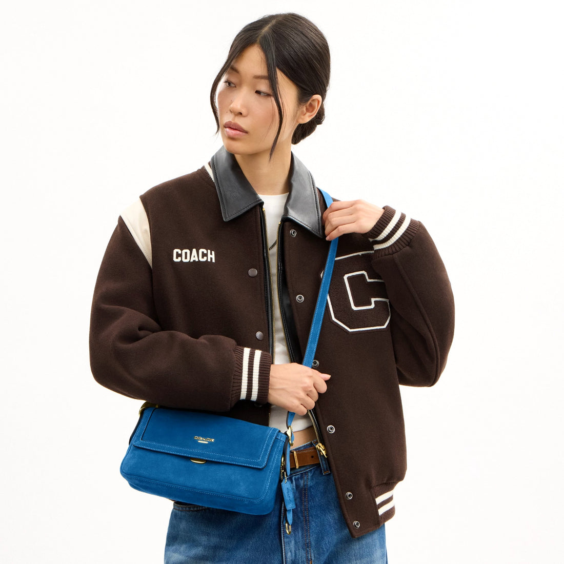 Coach Etta Small Flap Shoulder Bag - Gold/Blue Jay