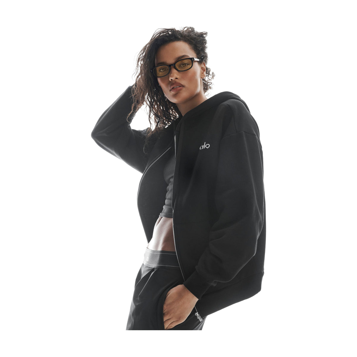 Alo Yoga Accolade Full Zip Hoodie - Black