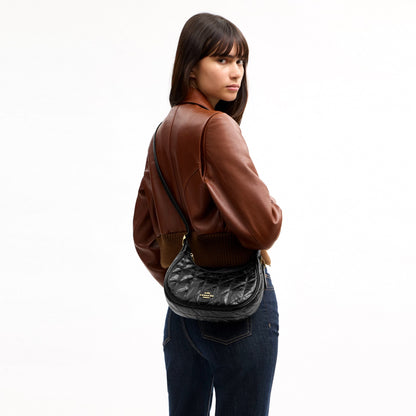 Coach Emily Shoulder Bag With Quilting - Gold/Black