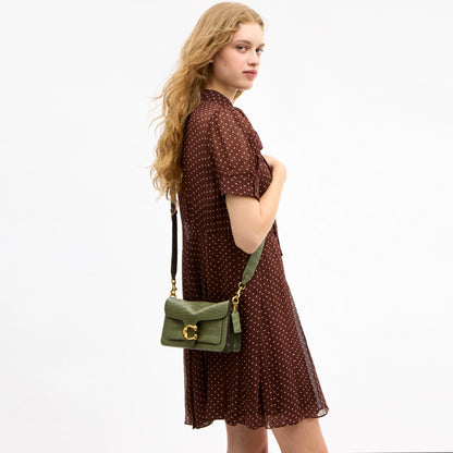 Coach Tabby Shoulder Bag 26 In Alligator - Brass/Moss
