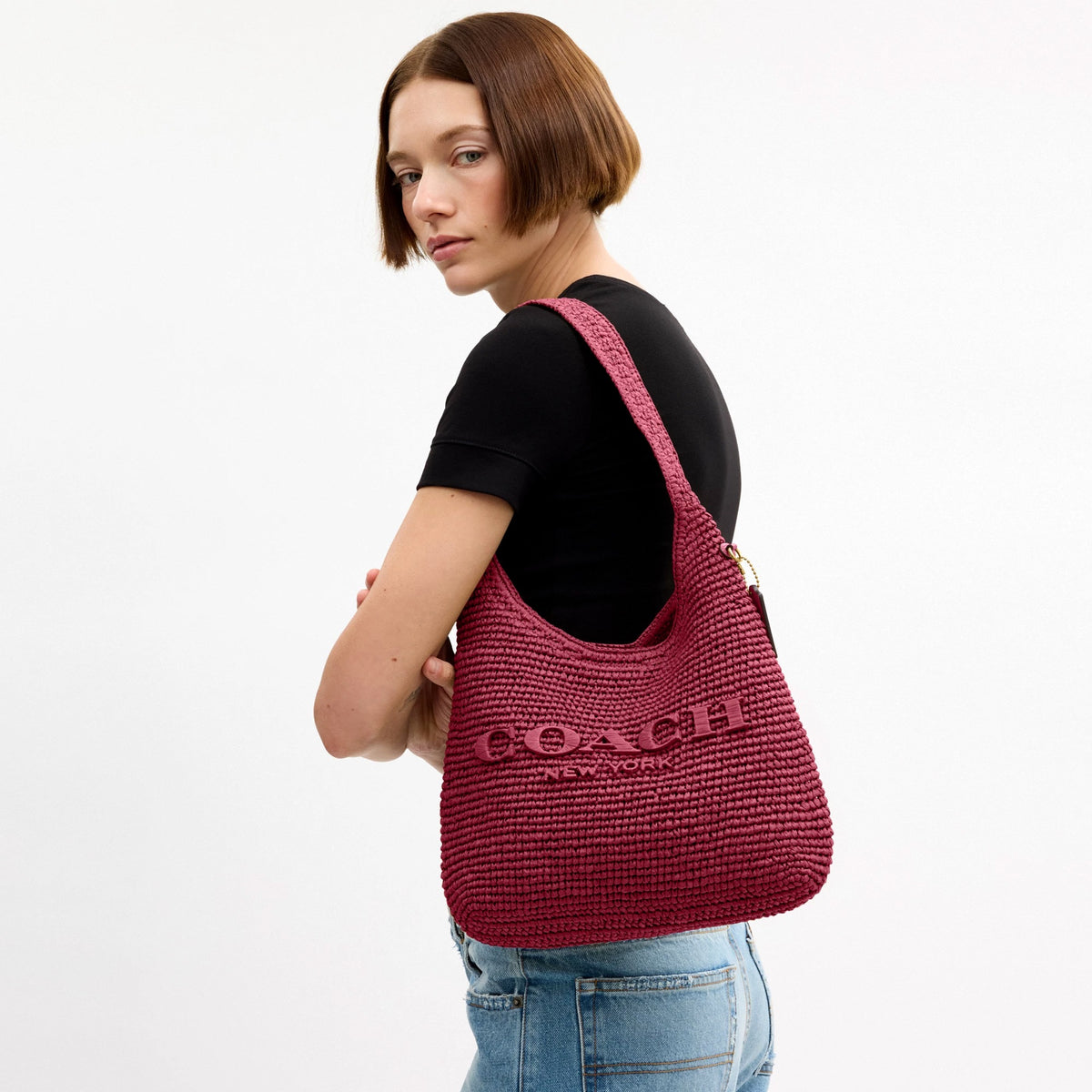 Coach Brooklyn Shoulder Bag 28 - Brass/Dark Fuchsia