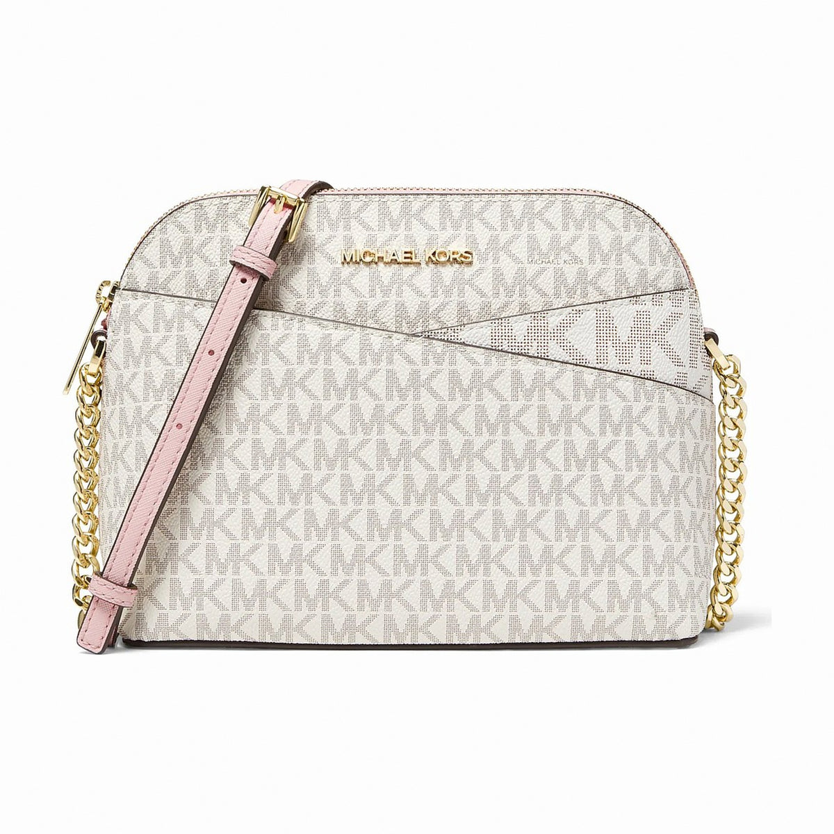 Michael Kors Jet Set Travel Medium Logo Dome Crossbody Bag - PWD BLSH MLT