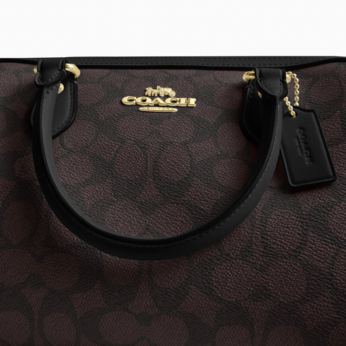 Coach Rowan Satchel Bag In Signature Canvas - Gold/Walnut/Black