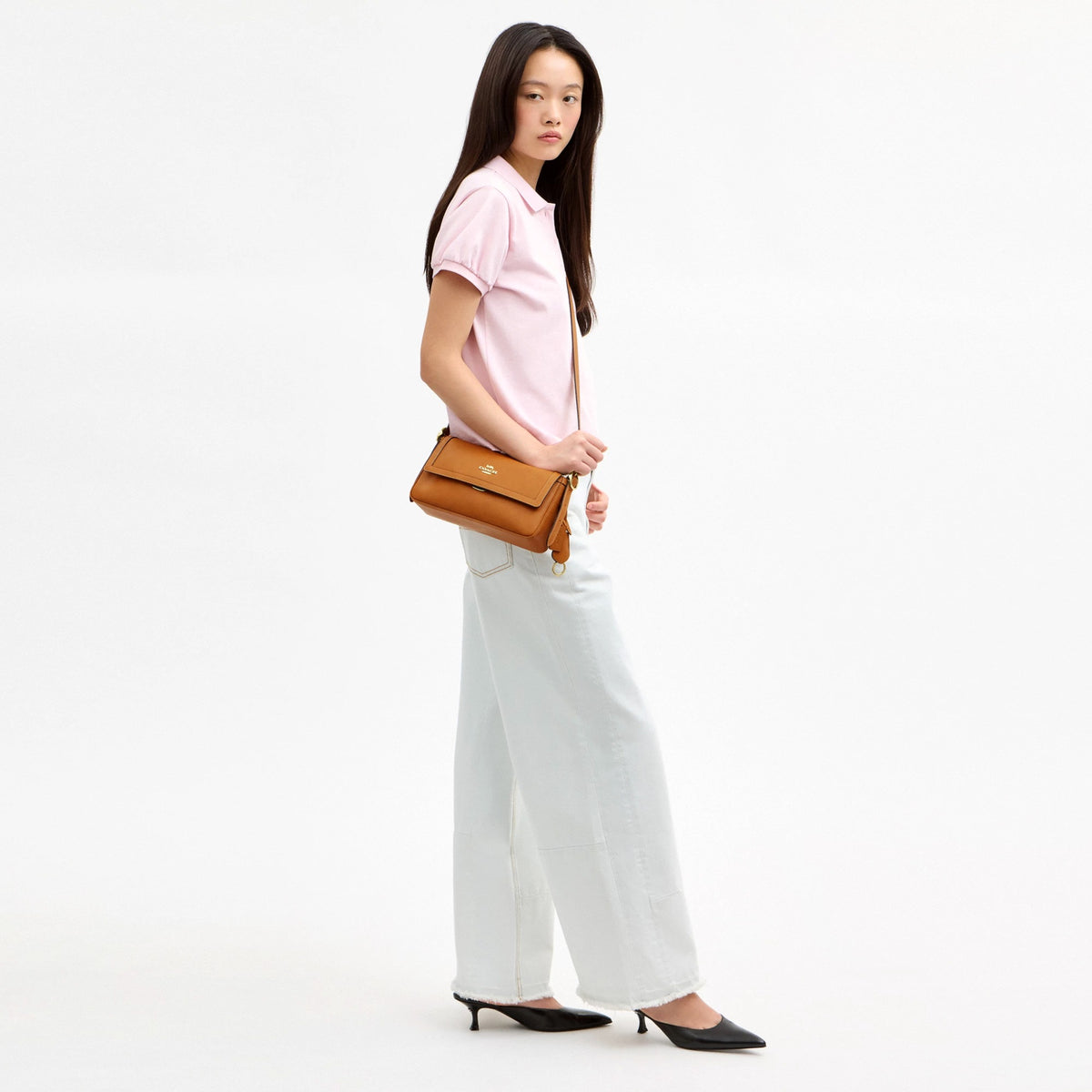 Coach Etta Small Flap Shoulder Bag - Gold/Brown
