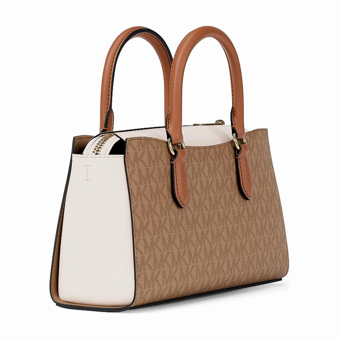 Michael Kors Arden Small Color-Block Signature Logo Messenger Bag - CAMEL MLT