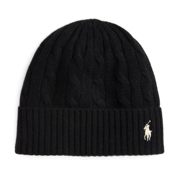 Polo Ralph Lauren Cable-Knit Wool-Cashmere Beanie - Black