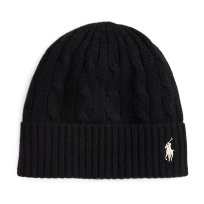 Polo Ralph Lauren Cable-Knit Wool-Cashmere Beanie - Black