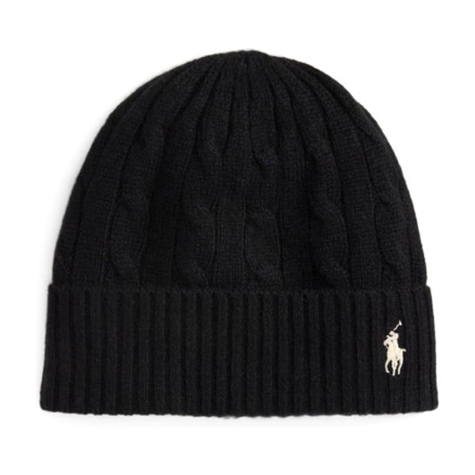 Polo Ralph Lauren Cable-Knit Wool-Cashmere Beanie - Black