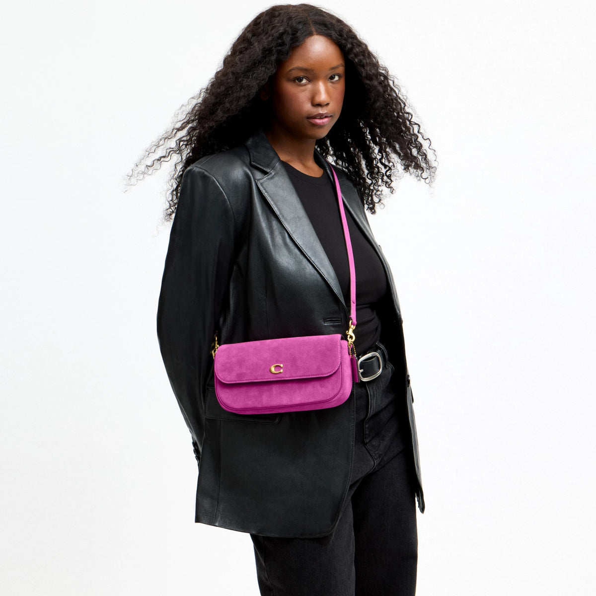 Coach Brook Flap Chain Bag - Brass/Magenta