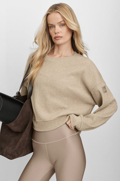 Alo Yoga Muse Crew Neck Pullover - Gravel Heather