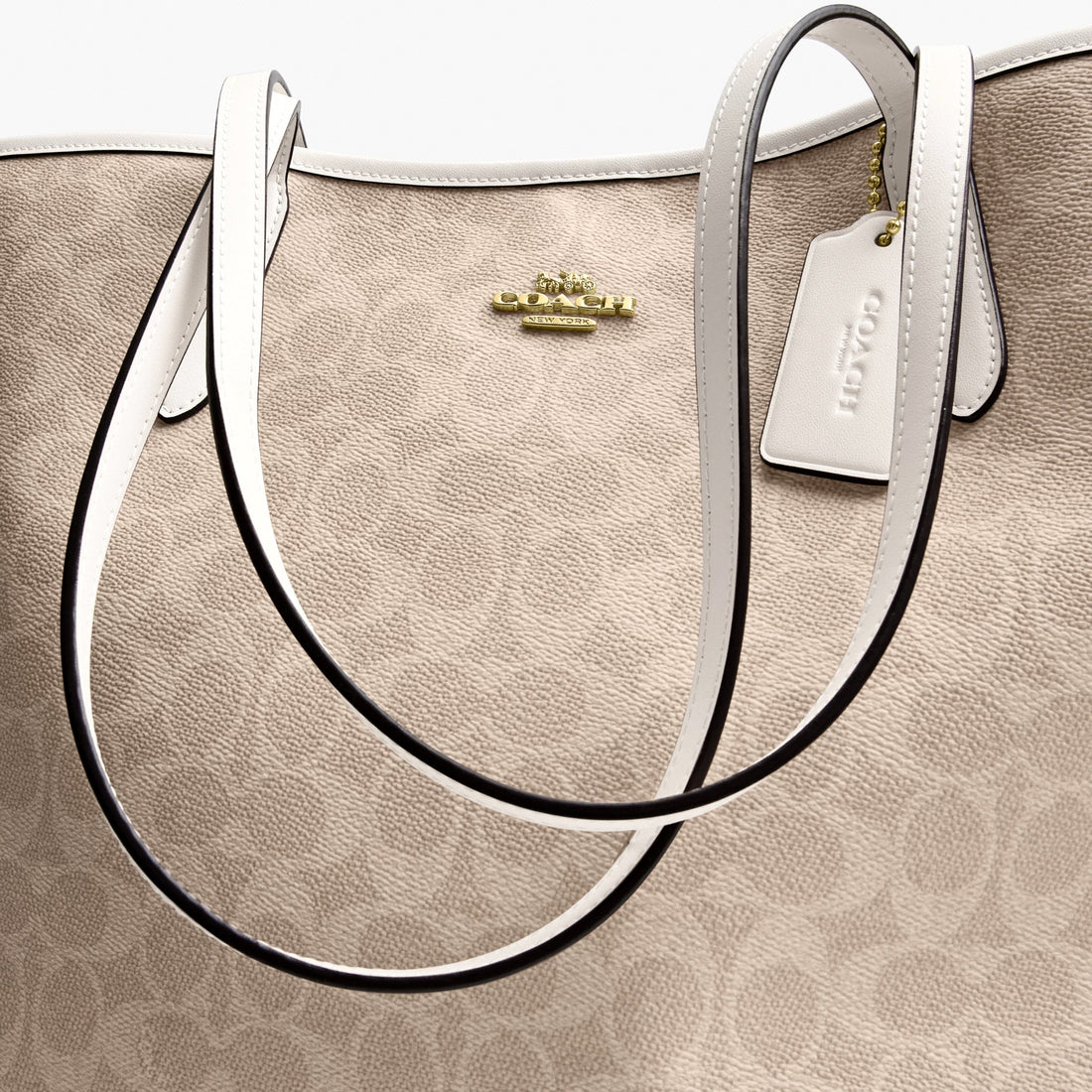 Coach City Tote Bag In Signature Canvas - Gold/Sand/Chalk