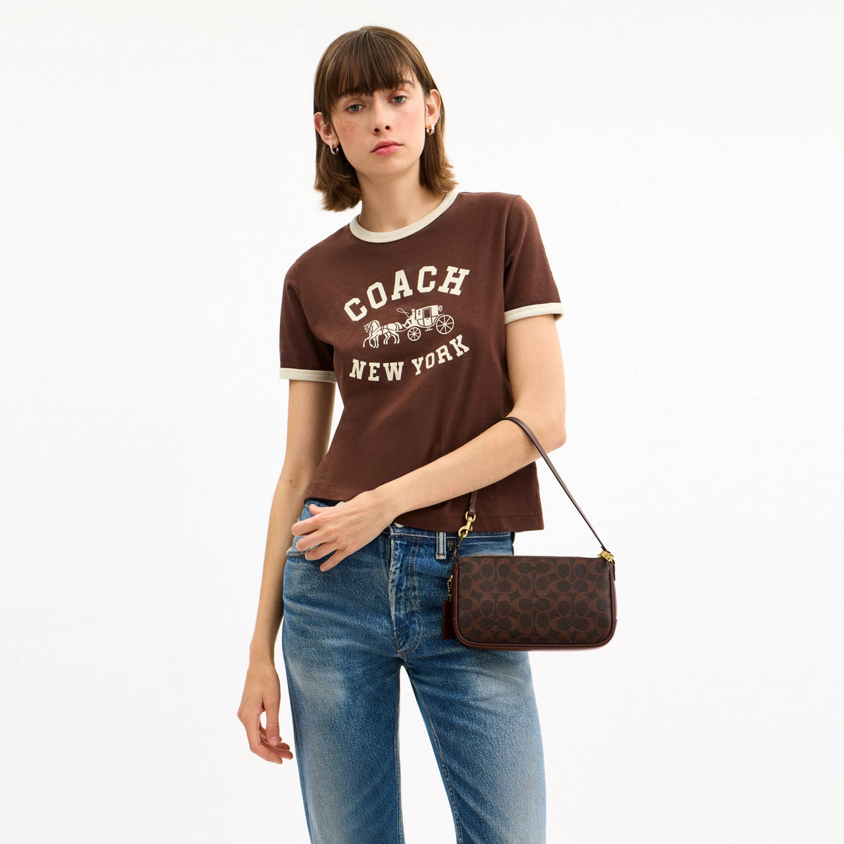 Coach Plaza Bag In Signature Canvas - Brass/Maple