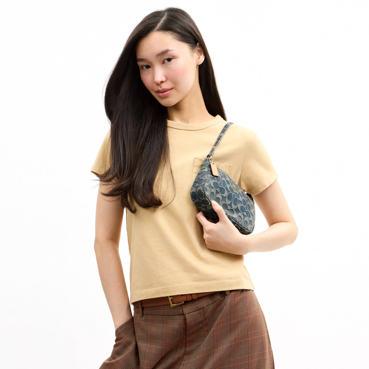 Coach Nolita 19 In Signature Regenerative Cotton Denim - Gold/Denim