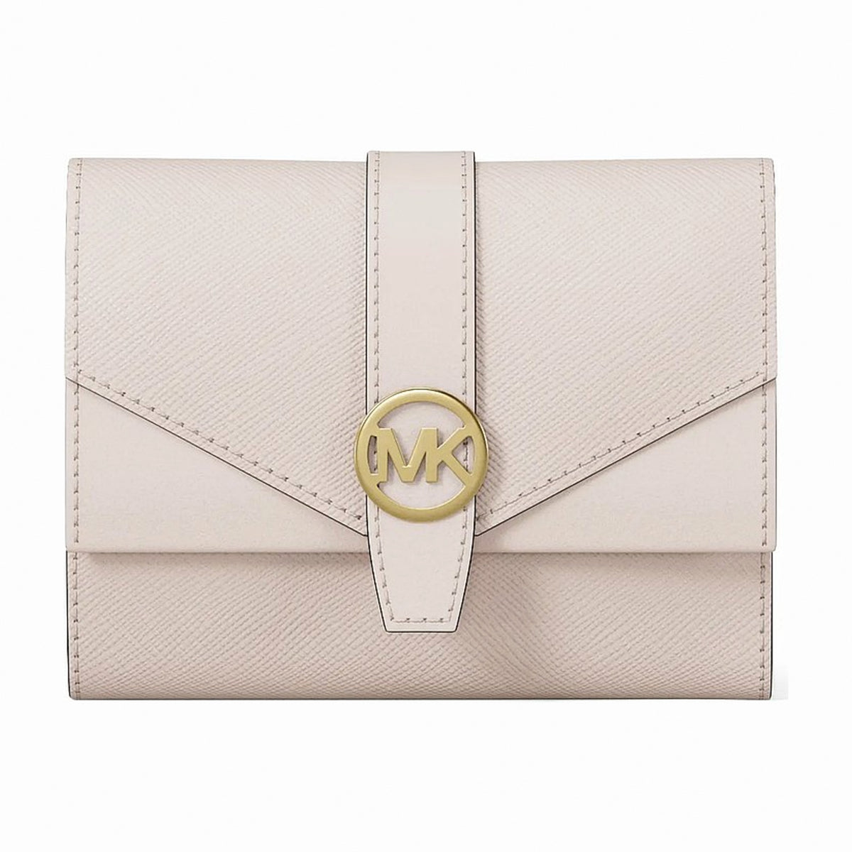 Michael Kors Greenwich Medium Saffiano Leather Trifold Wallet - LT CREAM