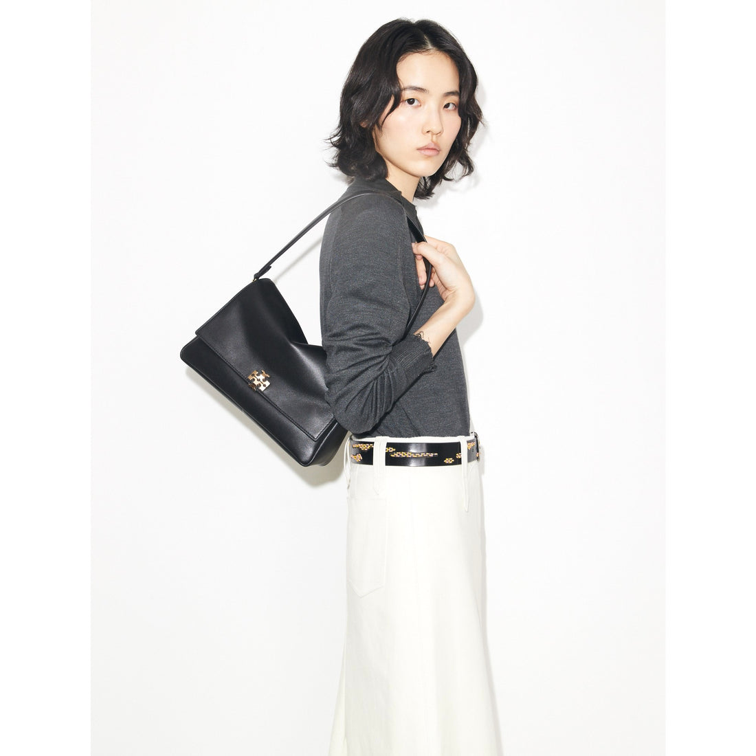 Tory Burch Charlie Shoulder Bag - Black