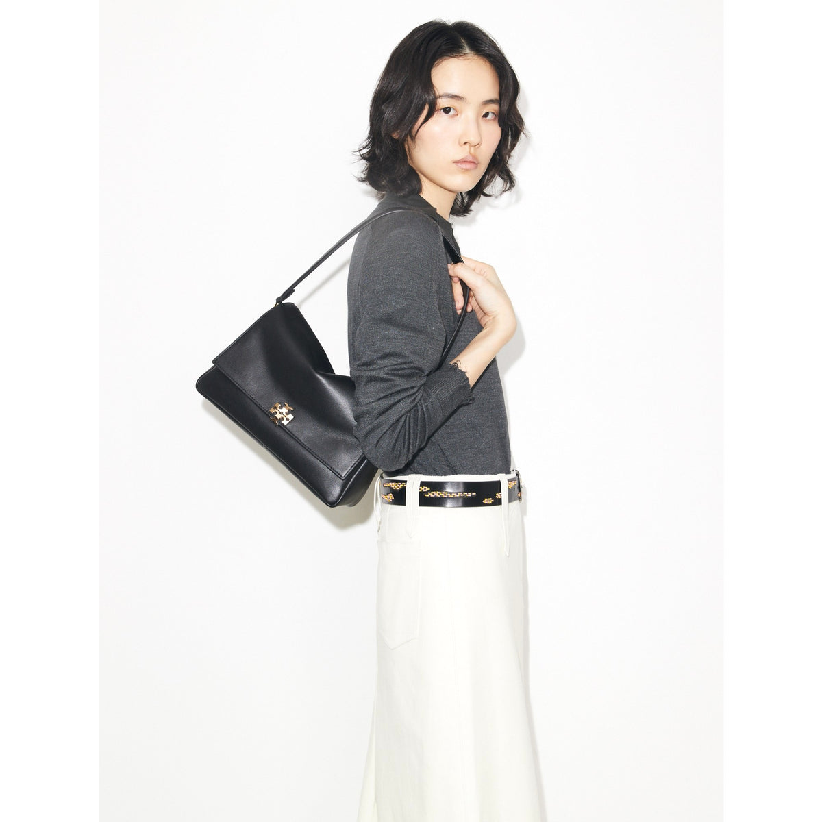 Tory Burch Charlie Shoulder Bag - Black