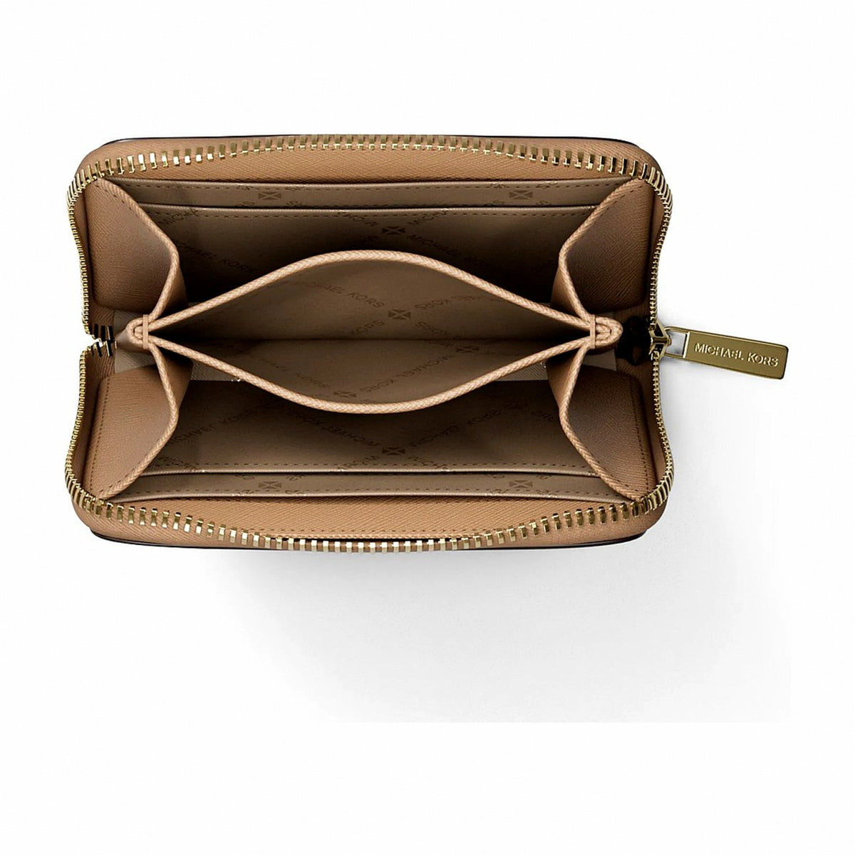 Michael Kors Jet Set Travel Medium Saffiano Leather Wallet - CAMEL