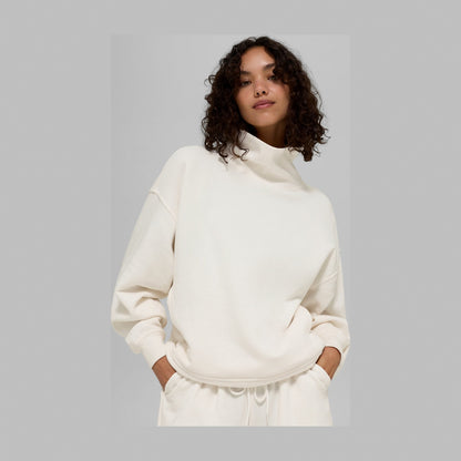 Alo Yoga Hazy Mock Neck Pullover - Ivory