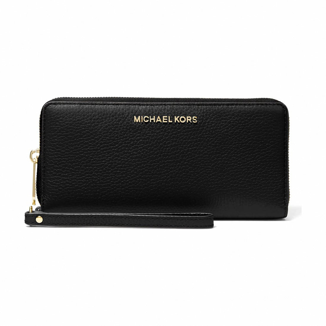 Michael Kors Jet Set Travel Large Pebbled Leather Wristlet - BLACK