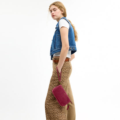 Coach Plaza Bag - Brass/Dark Fuchsia
