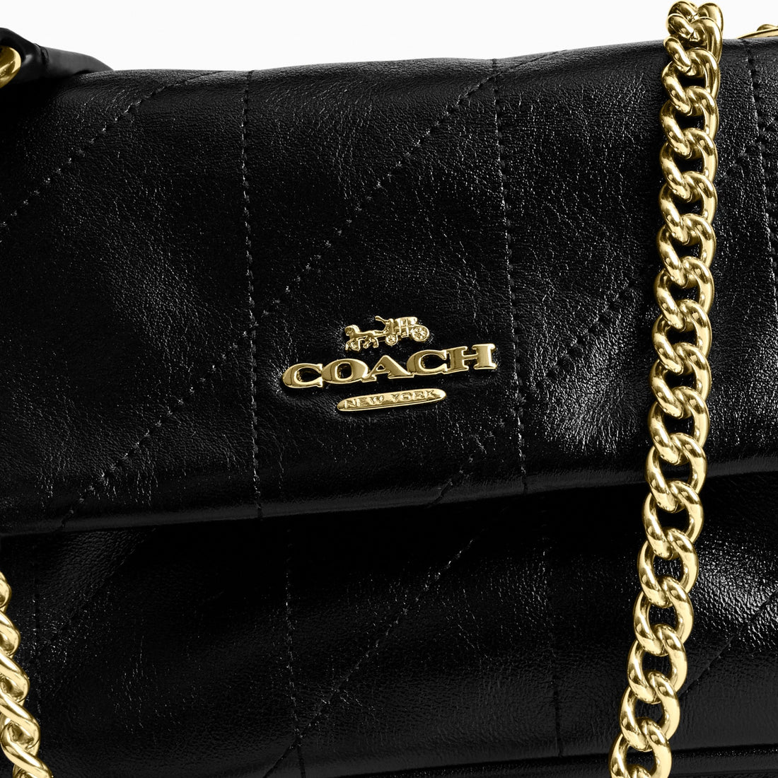 Coach Elodie Crossbody Bag 18 With Quilting - Gold/Black