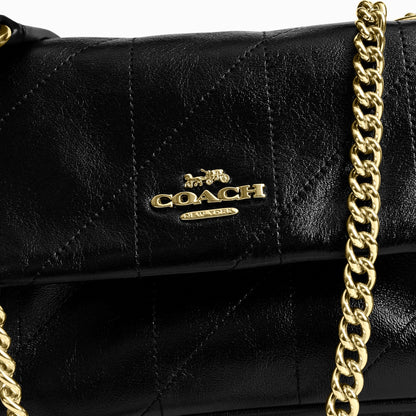 Coach Elodie Crossbody Bag 18 With Quilting - Gold/Black