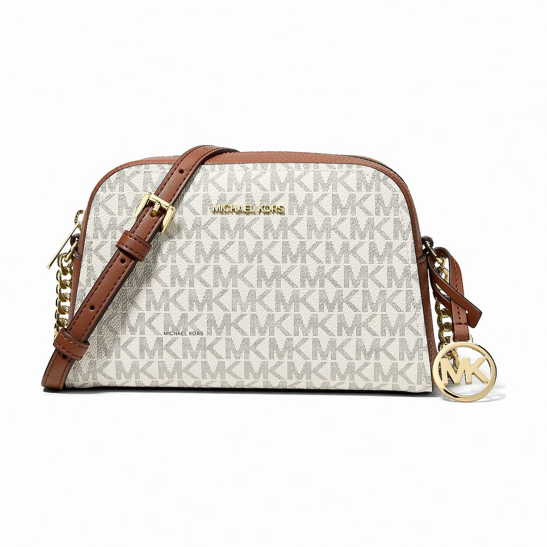 Michael Kors Ashton Extra-Small Signature Logo Camera Crossbody Bag - VANILLA