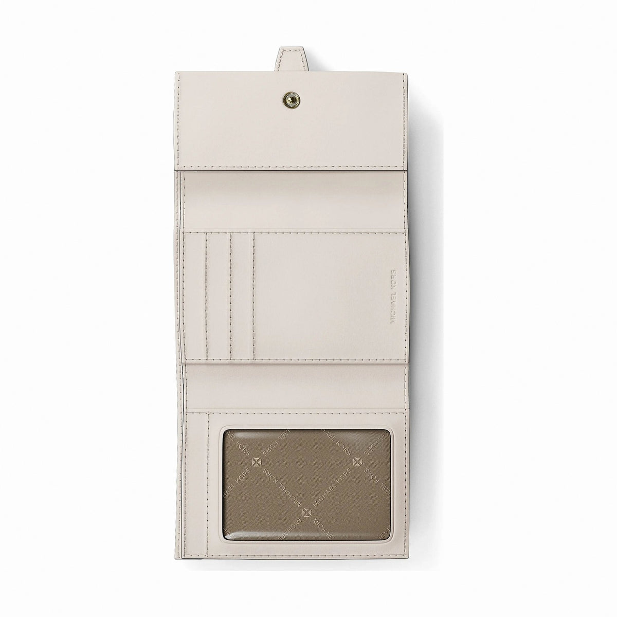 Michael Kors Greenwich Medium Saffiano Leather Trifold Wallet - LT CREAM