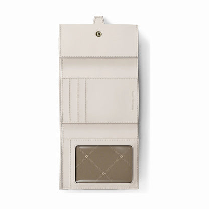Michael Kors Greenwich Medium Saffiano Leather Trifold Wallet - LT CREAM