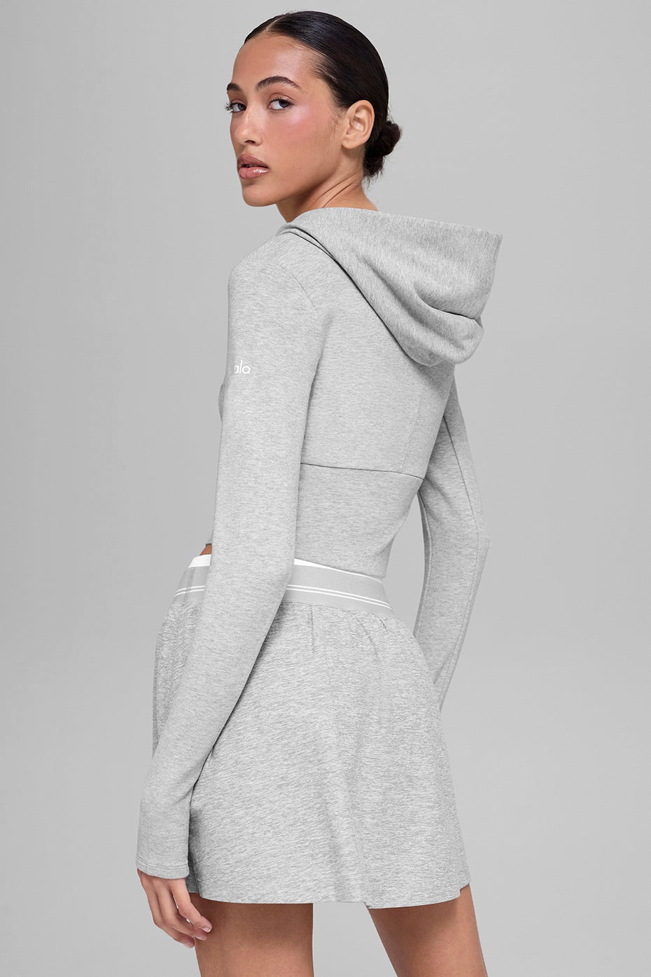 Alo Yoga Sway Full Zip Hoodie - Athletic Heather Grey