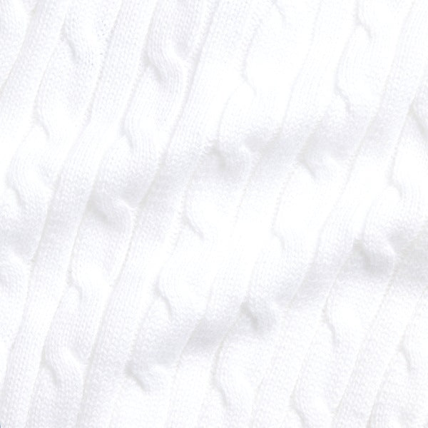 Baby Cable-Knit Cotton Cardigan & Pant - White