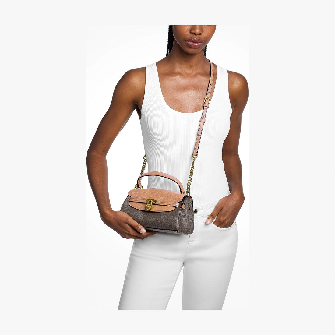 Michael Kors Hamilton Extra-Small Signature Logo Soft Crossbody Bag - BRN/ACORN