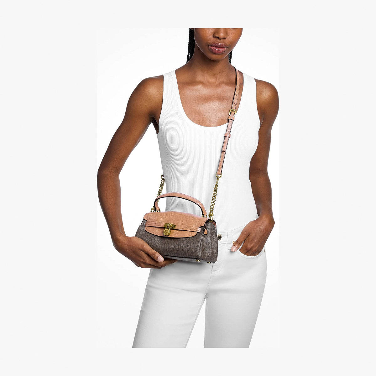 Michael Kors Hamilton Extra-Small Signature Logo Soft Crossbody Bag - BRN/ACORN