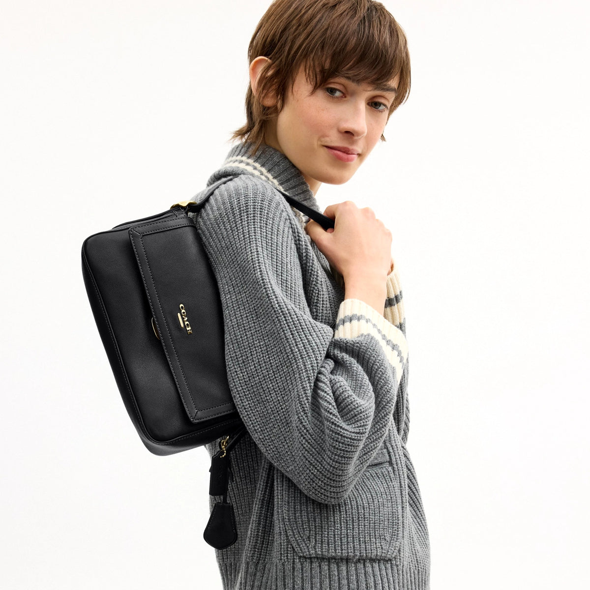 Coach Etta Small Flap Shoulder Bag - Gold/Black